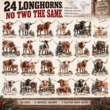 🐂🎄Texas Longhorn Christmas – 24 Ranch Legends Collection
