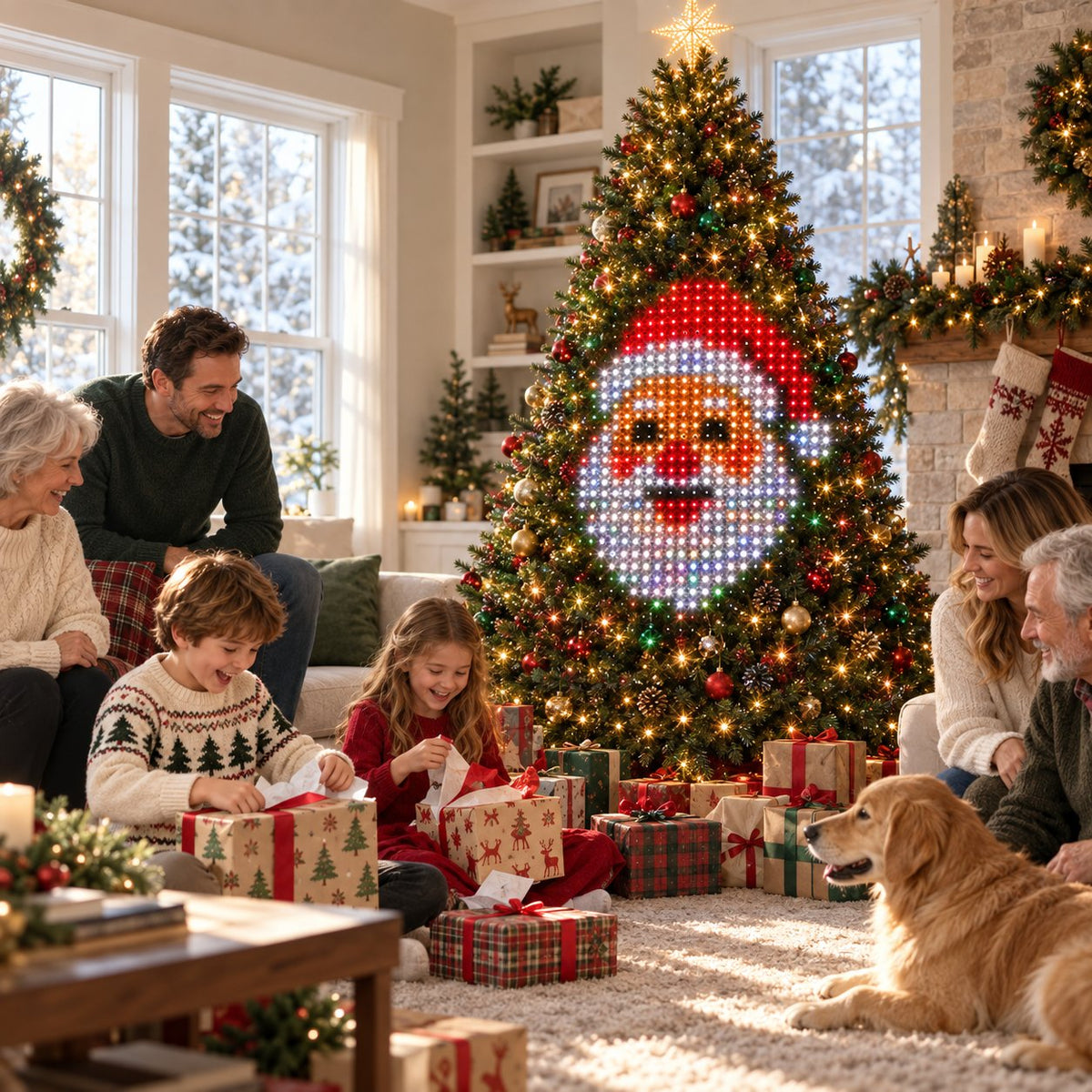 🎅Smart Pixel Christmas Tree Lights | App Customizable Animated LED String Lights