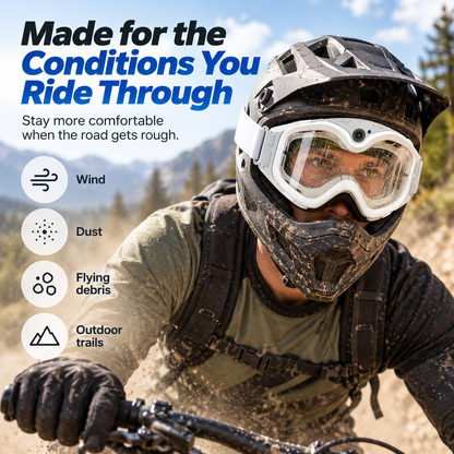 🥽 Wide-View Cycling Goggles – Wind & Dust Protection for Outdoor Riding
