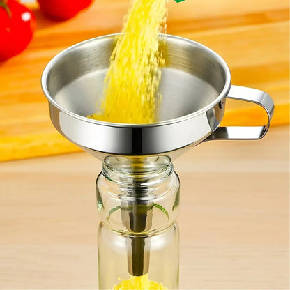 👨‍🍳Premium Food Grade Stainless Steel Funnel with Food Filter Strainer