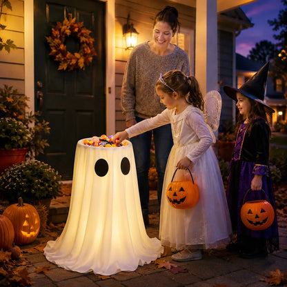 Halloween glowing ghost candy holder bowl