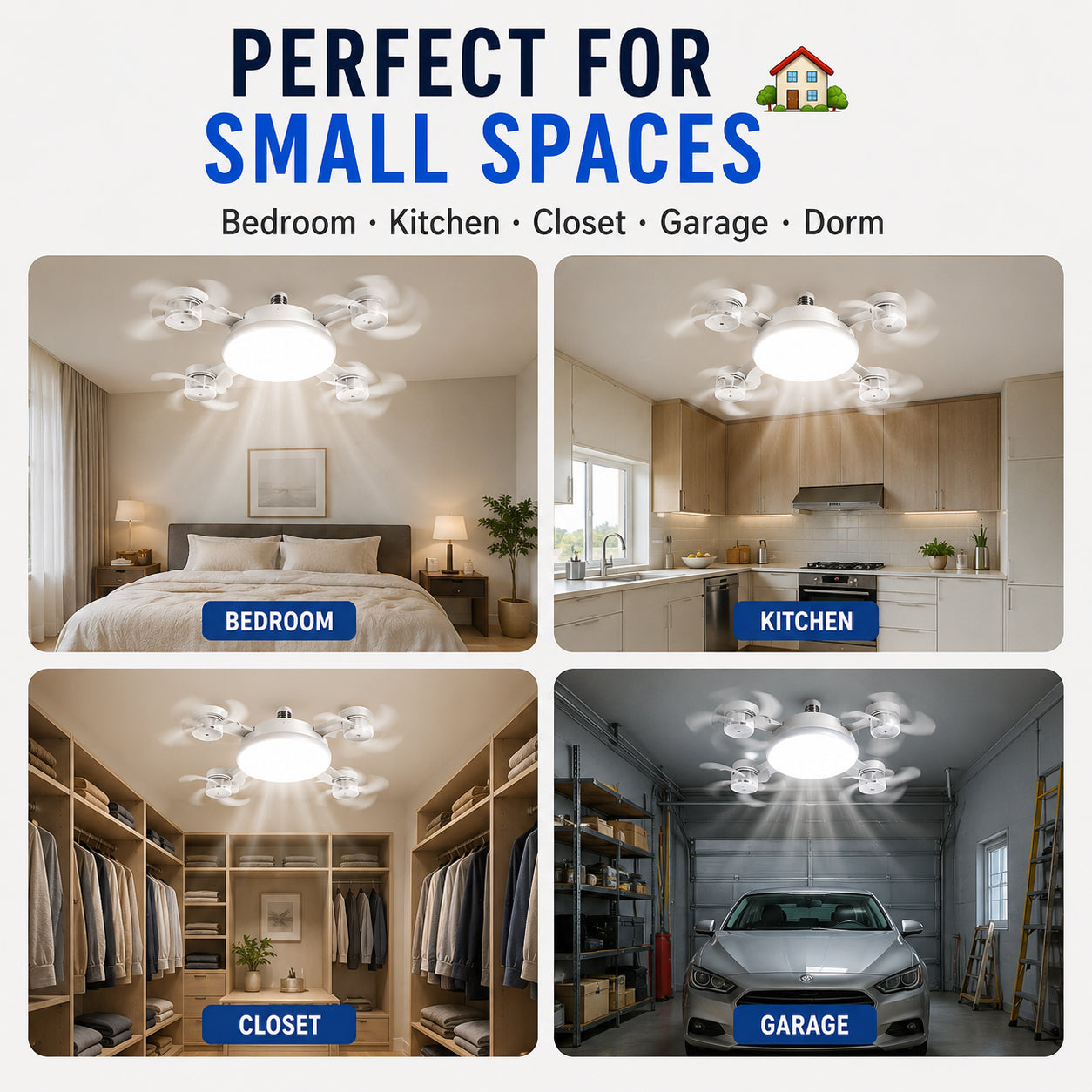 ❄️50% OFF TODAY💡 2-in-1 Ceiling Fan Light 🔧No Wiring • No Tools • Just Screw It In