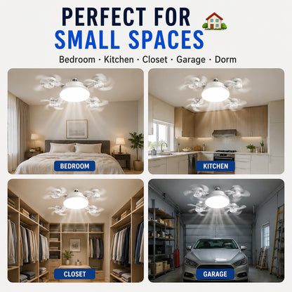 ❄️50% OFF TODAY💡 2-in-1 Ceiling Fan Light 🔧No Wiring • No Tools • Just Screw It In
