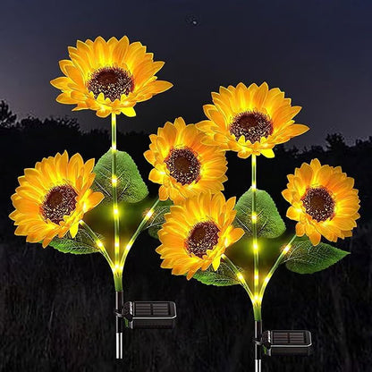 🌻 Sunflower Solar Lights – Auto On/Off, 14H Glow, IP65 Waterproof ☀️