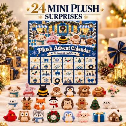 🧸24-Day Christmas Plush Advent Calendar – 24 Mini Plush Surprises