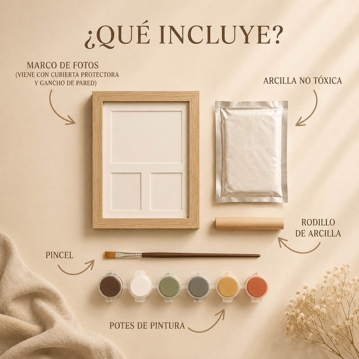 👣 Baby Hand & Footprint Keepsake Frame – Clay Print & Photo Memory Kit