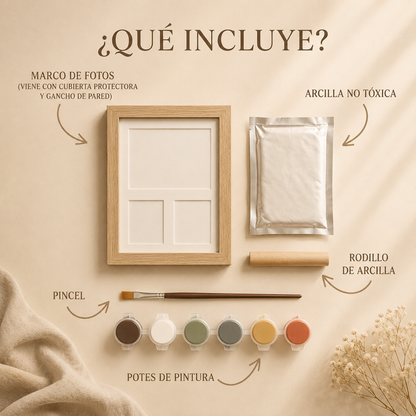 👣 Baby Hand & Footprint Keepsake Frame – Clay Print & Photo Memory Kit