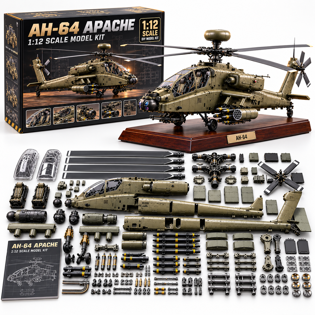 🔥LAST DAY 49% OFF🚁Attack Helicopter Model Kit – Build Your Own Military Aviation Legend