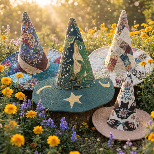 🔥Last Day 49% OFF - The Quilted Witch Hat | Handcrafted Folk Art Hat