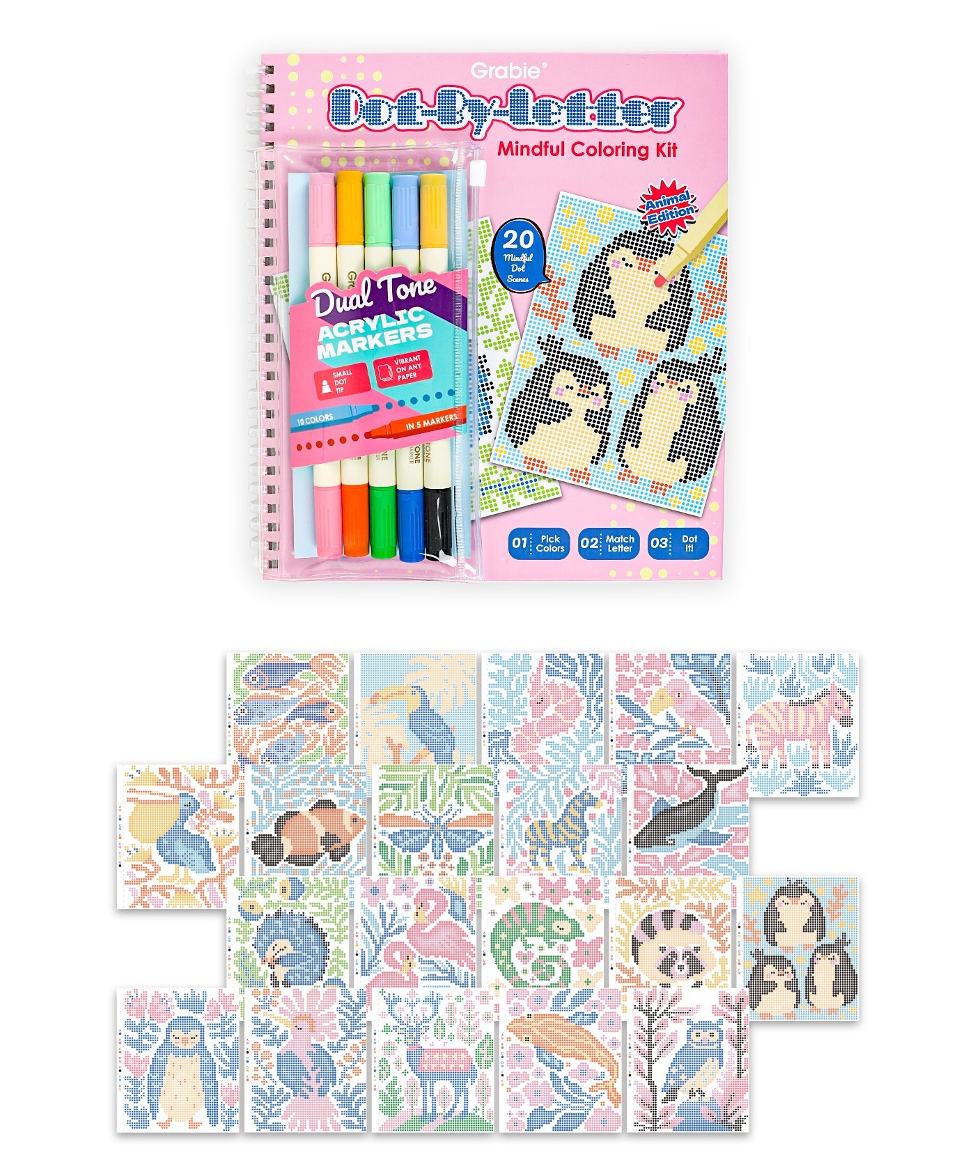 Dot-By-Letter Mindful Coloring Kit