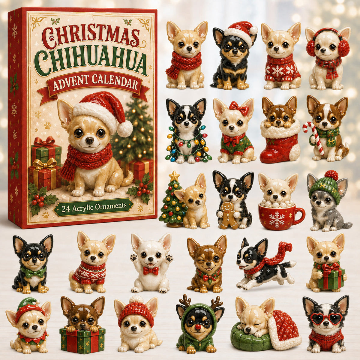 CHRISTMAS KICKOFF 40% OFF - Christmas Chihuahua Advent Calendar 2026 - 24-Day Festive Countdown