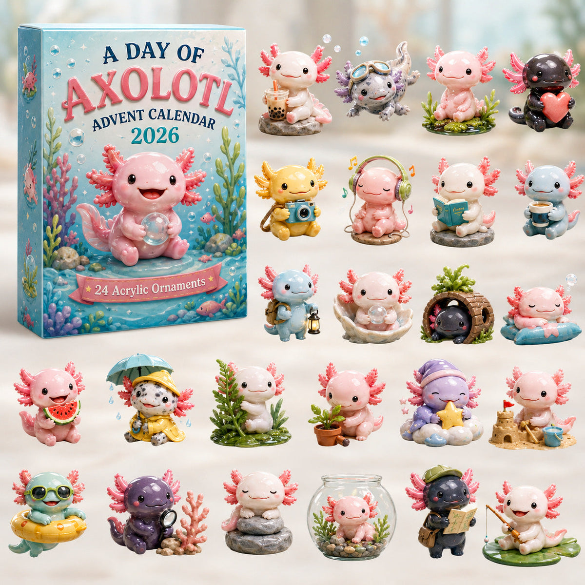 CHRISTMAS 40% OFF - A Day Of Axolotl Advent Calendar 2026 - 24-Day Festive Countdown
