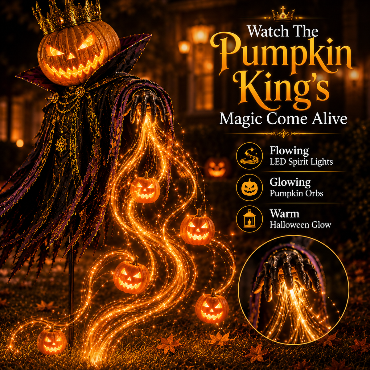 ✨HALLOWEEN SPECIAL • 49% OFF🎃Pumpkin King Awakening™ – Flowing LED Halloween Yard Light