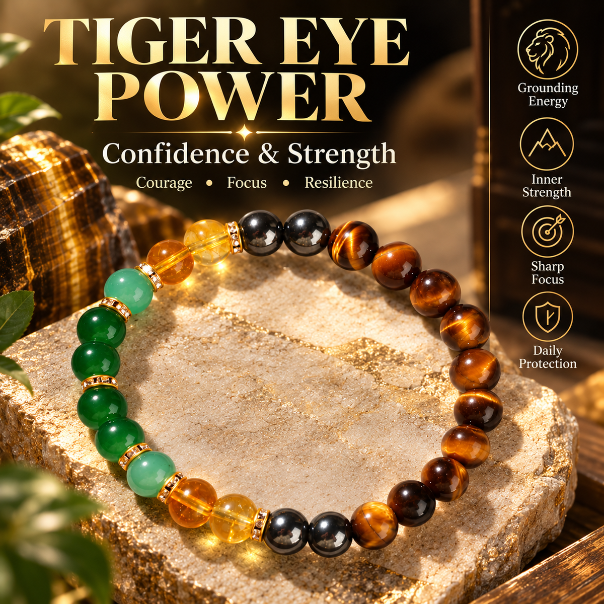 Natural Crystal Wealth & Good Luck Beaded Bracelet 💰