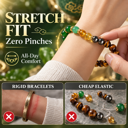 Natural Crystal Wealth & Good Luck Beaded Bracelet 💰