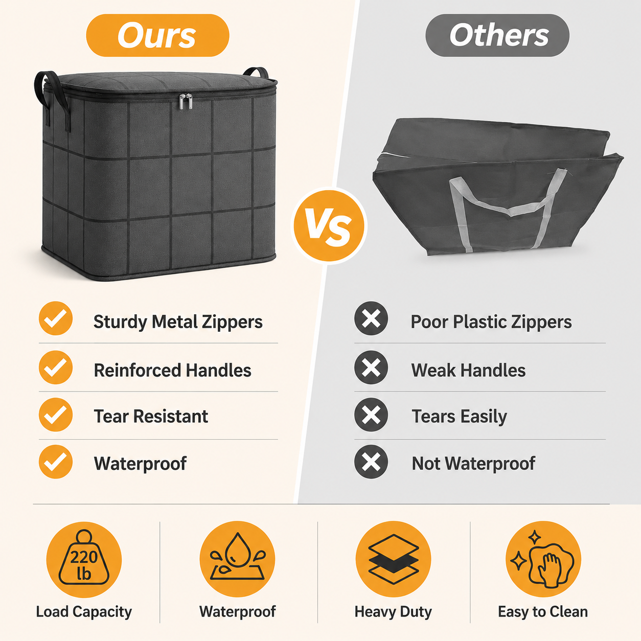 📦Large Foldable Clothes & Bedding Storage Bin