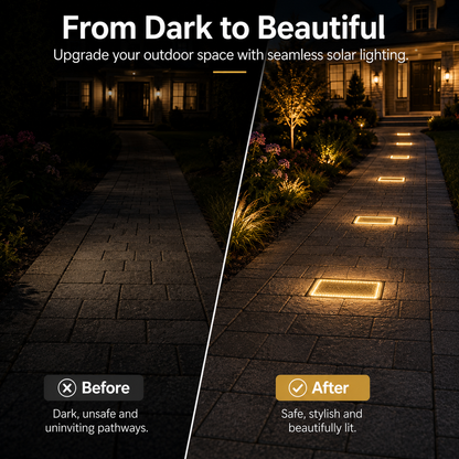 🔥 LAST DAY 50% OFF-✨ Solar Paver Light – 4×8" Warm White In-Ground Walkway Light