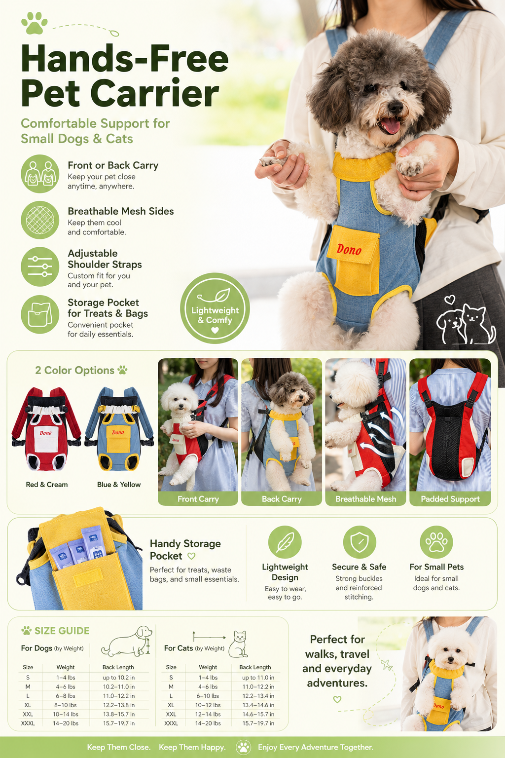 🔥Hands Free Pet Carrier Backpack for Easy Walks and Travel