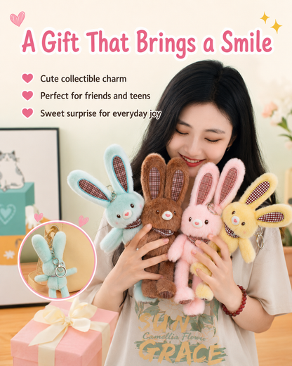 🎀Cute Fluffy Bunny Keychain Bag Charm