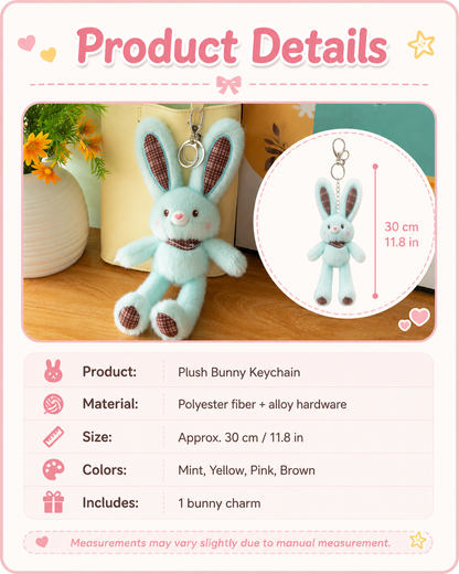 🎀Cute Fluffy Bunny Keychain Bag Charm