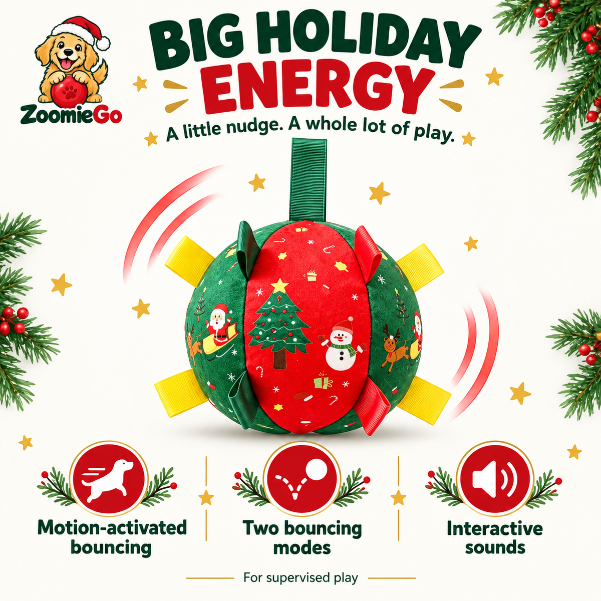 Rechargeable interactive Christmas dog ball image 2