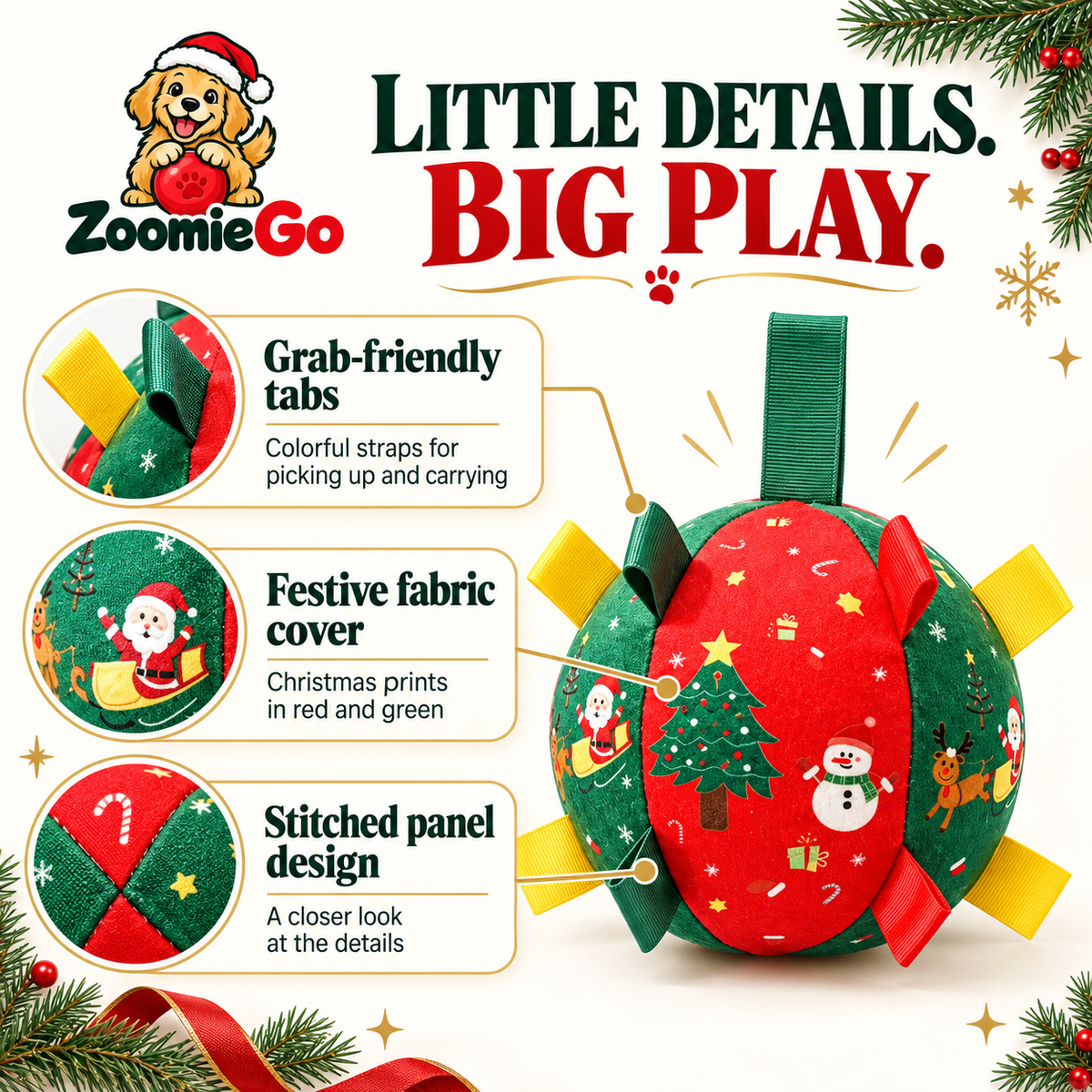 Rechargeable interactive Christmas dog ball image 3