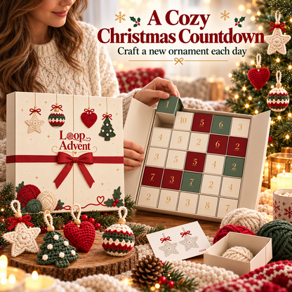🔥🧶24-Day Crochet Christmas Advent Calendar™ – 24 Surprise DIY Ornament Kits to Make & Hang✨