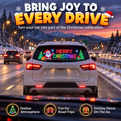 🎄 Animated Christmas LED Rear Window Panel – App Controlled Car Display