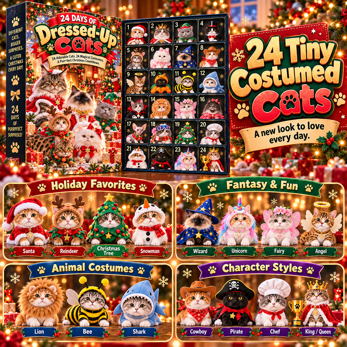 🐱24 Days of Dressed-Up Cats🎀