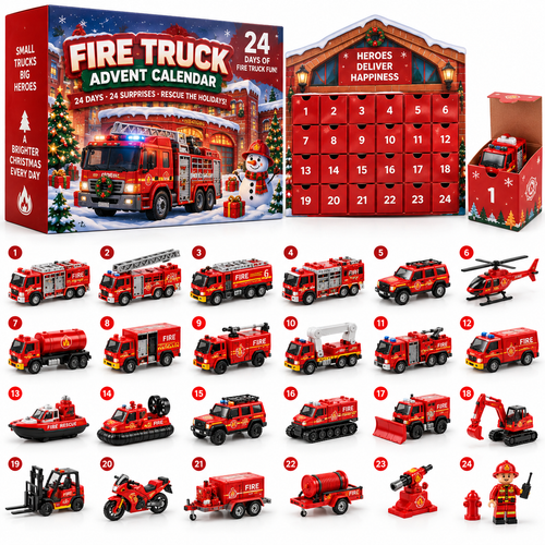 🚨 WEE-OOO! WEE-OOO! 🔥Christmas Fire Truck Surprise Collection！！！🚒