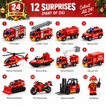 🚨 WEE-OOO! WEE-OOO! 🔥Christmas Fire Truck Surprise Collection！！！🚒