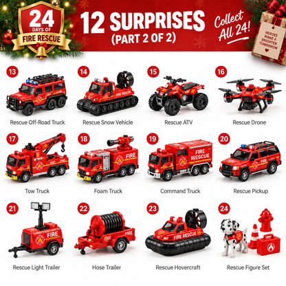 🚨 WEE-OOO! WEE-OOO! 🔥Christmas Fire Truck Surprise Collection！！！🚒