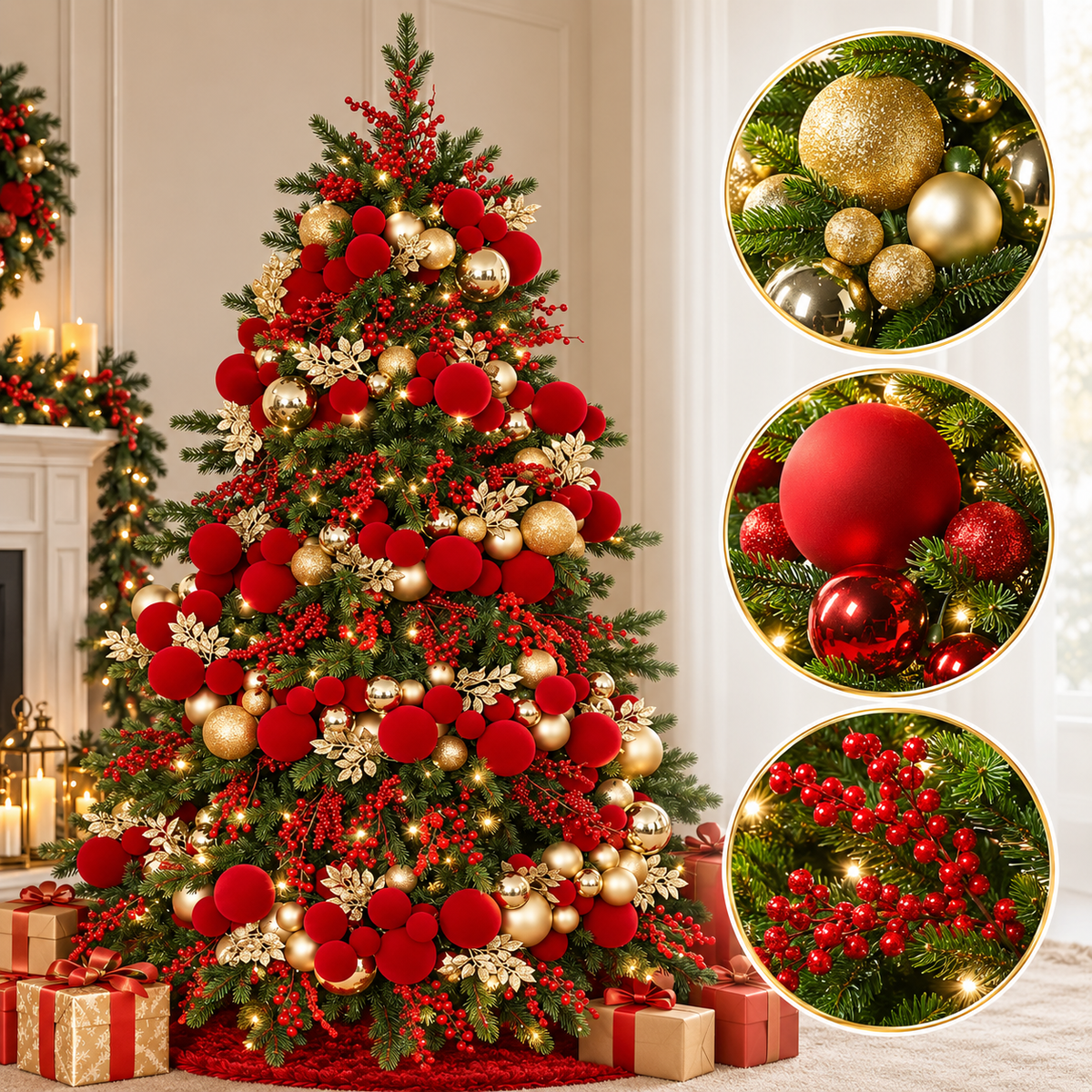 ✨ 5.9ft Decorate in Minutes! Christmas Ornament Garland for Trees, Stairs & Mantels