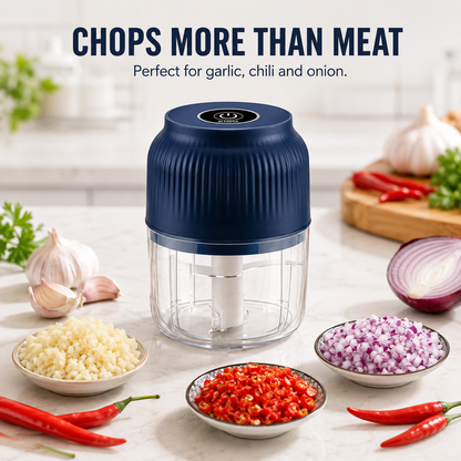 🥗⚡ Mini Electric Food Chopper – Fast 4-Blade Kitchen Grinder