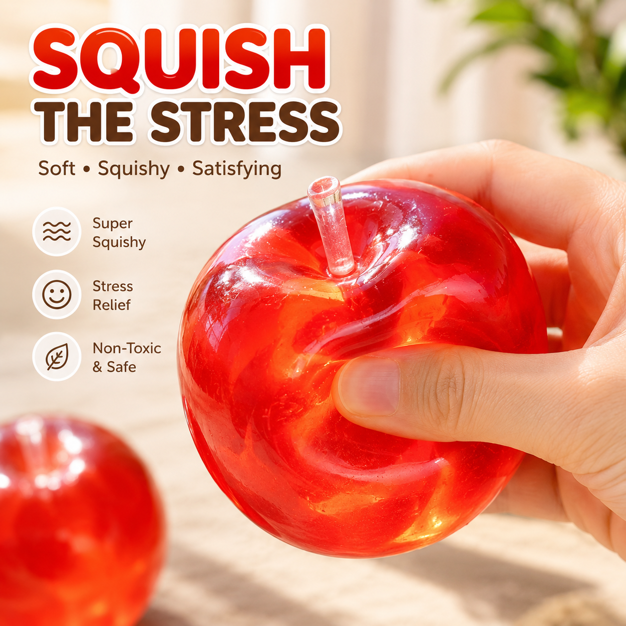 All-natural and safe for babies🍎 Viral Apple Squishy Set – Soft, Cute & Addictively Satisfying ✨