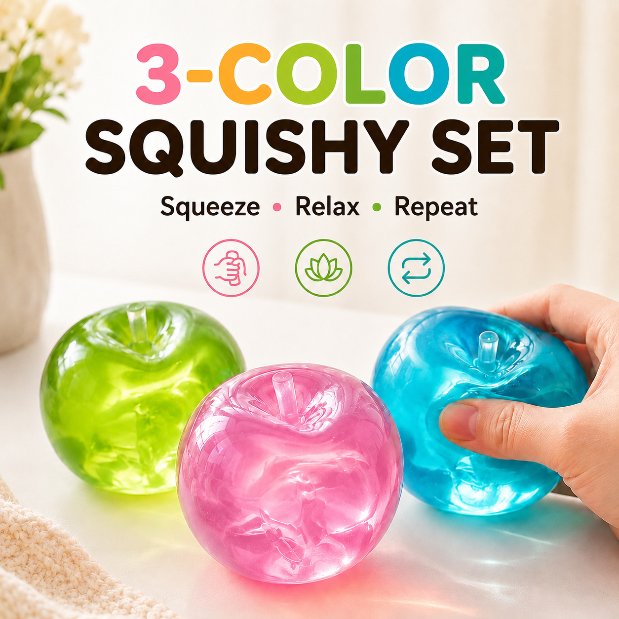 All-natural and safe for babies🍎 Viral Apple Squishy Set – Soft, Cute & Addictively Satisfying ✨