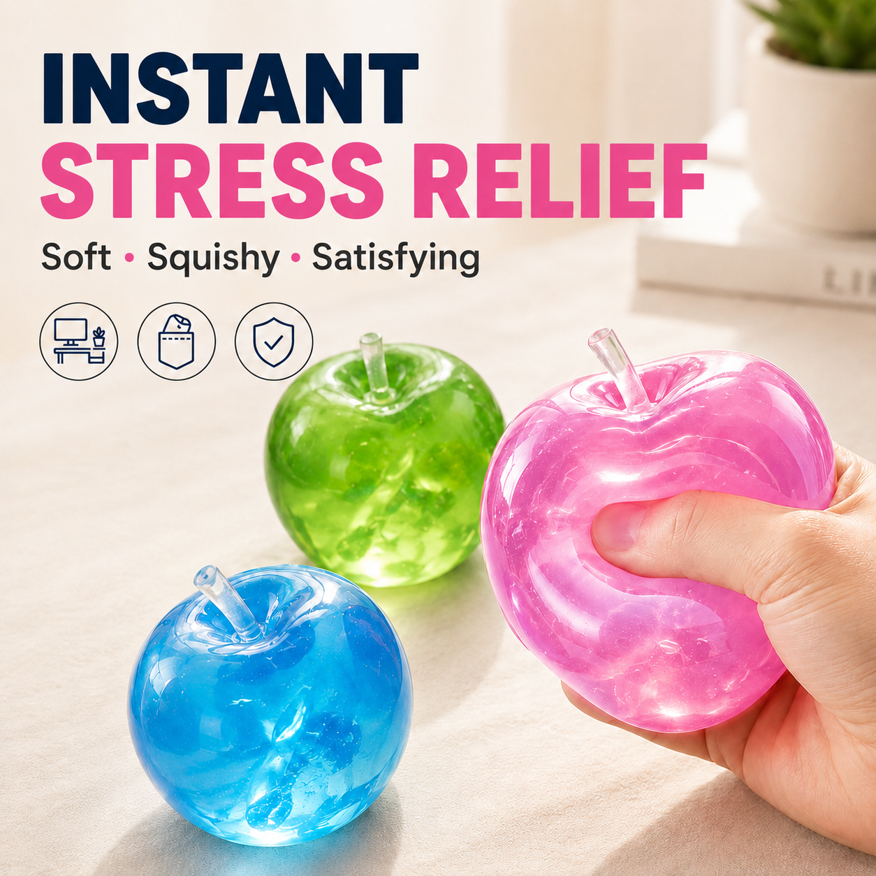 All-natural and safe for babies🍎 Viral Apple Squishy Set – Soft, Cute & Addictively Satisfying ✨