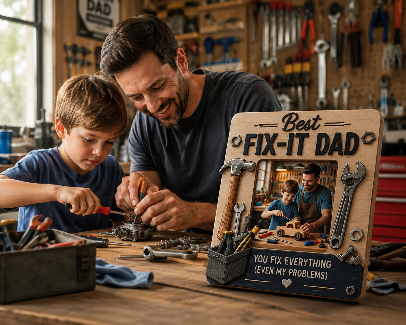Personalized Wooden Dad Photo Frame | Father’s Day Gift