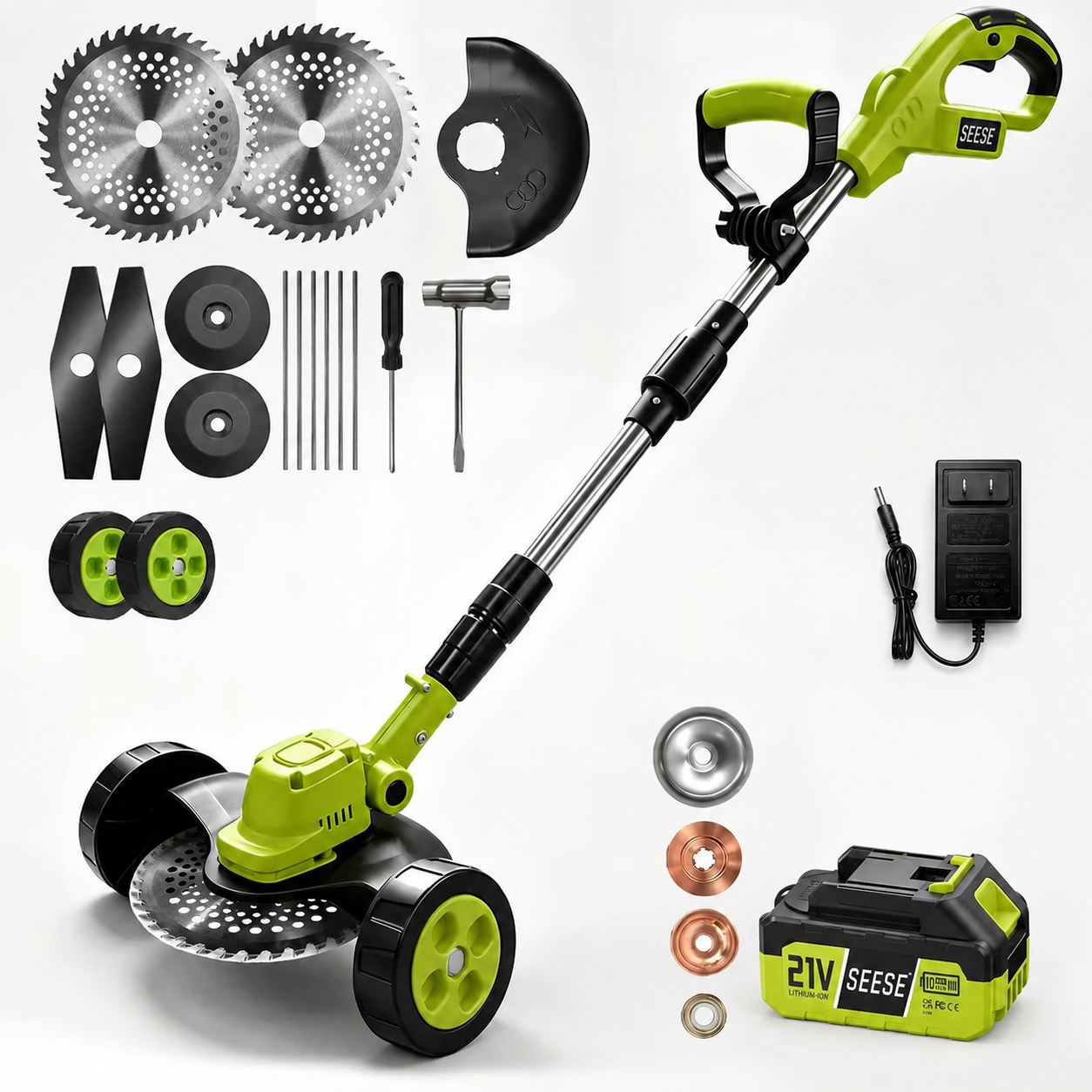 3-in-1 Cordless String Trimmer, Edger & Mini Mower – 2 Batteries Included