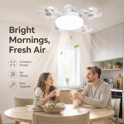 ❄️LAST DAY-50% OFF💡 2-in-1 Ceiling Fan Light 🔧No Wiring • No Tools • Just Screw It In