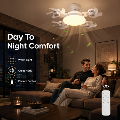 ❄️LAST DAY-50% OFF💡 2-in-1 Ceiling Fan Light 🔧No Wiring • No Tools • Just Screw It In