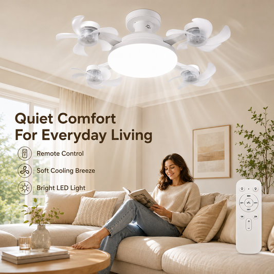 ❄️LAST DAY-50% OFF💡 2-in-1 Ceiling Fan Light 🔧No Wiring • No Tools • Just Screw It In