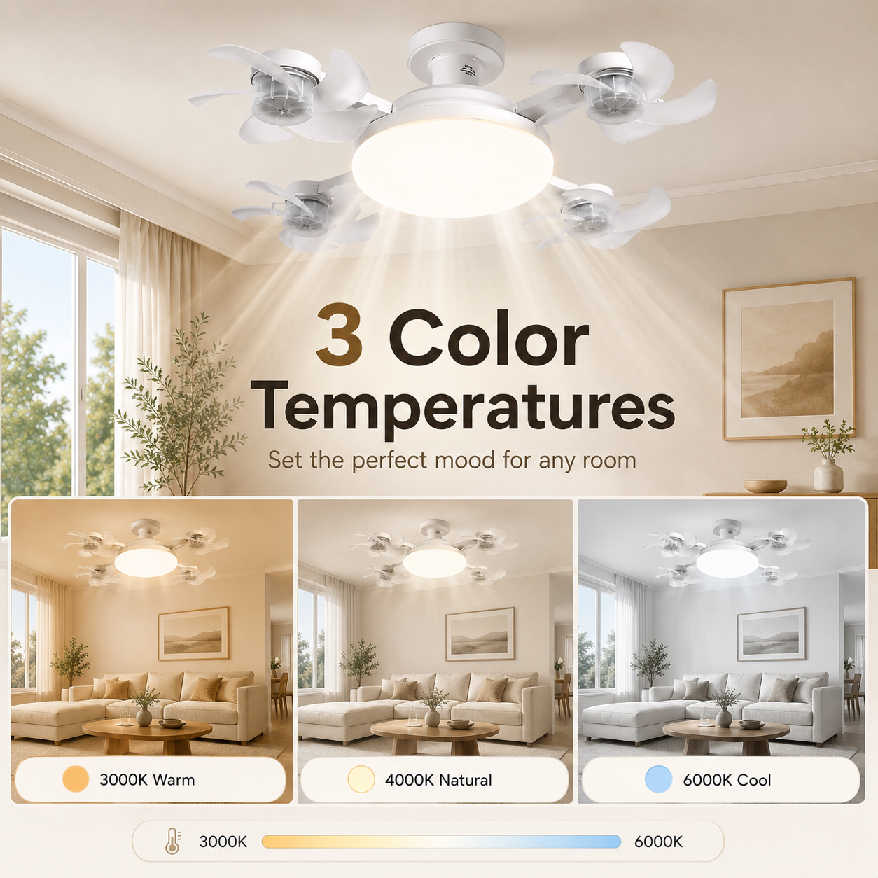 ❄️LAST DAY-50% OFF💡 2-in-1 Ceiling Fan Light 🔧No Wiring • No Tools • Just Screw It In