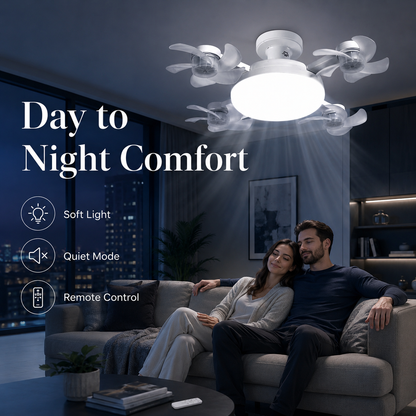 ❄️LAST DAY-50% OFF💡 2-in-1 Ceiling Fan Light 🔧No Wiring • No Tools • Just Screw It In
