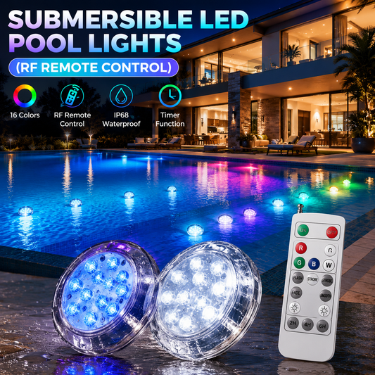 💥Submersible LED Pool Lights (RF Remote Control )