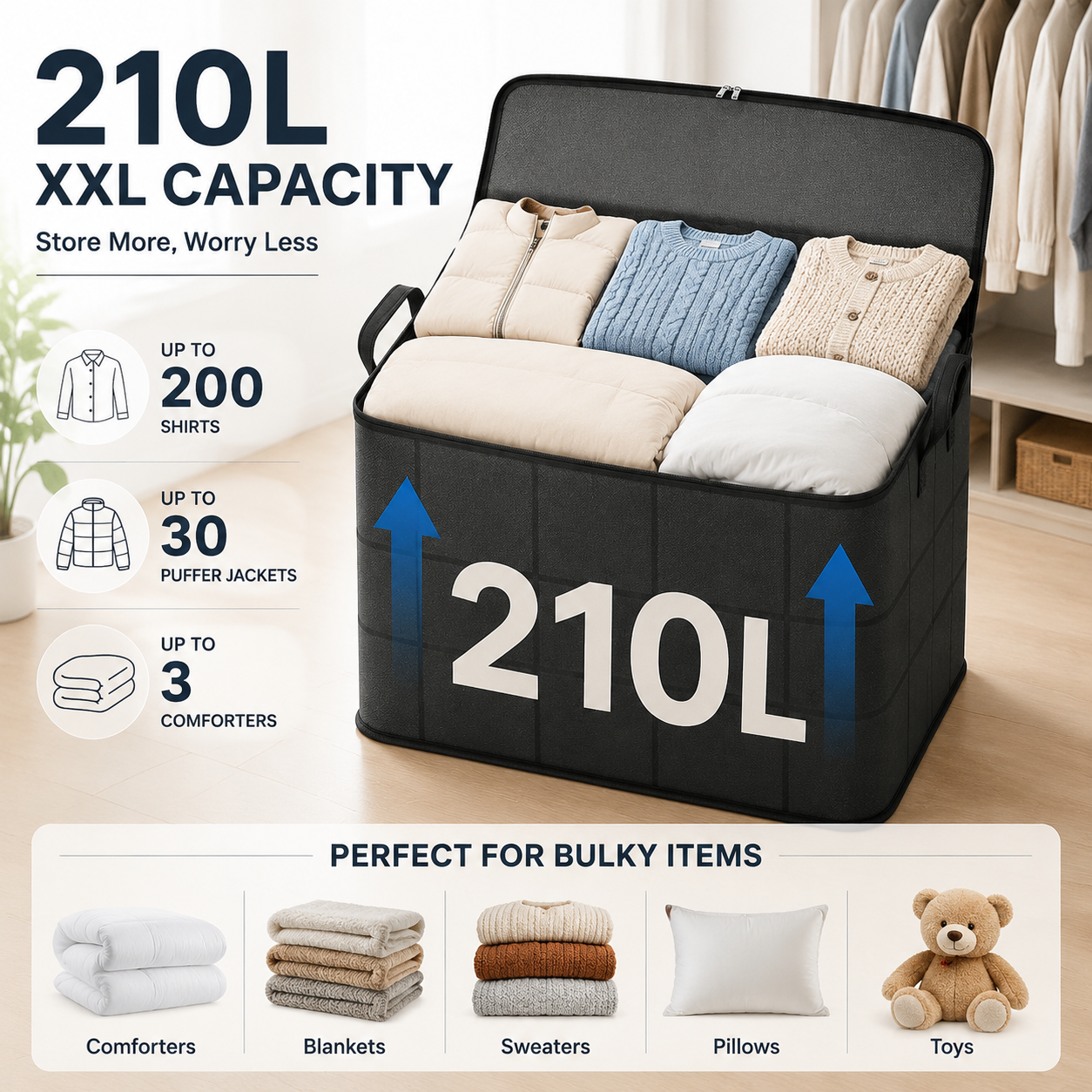 🔥 Hot sell! 🏠 XXL 210L Storage Bag