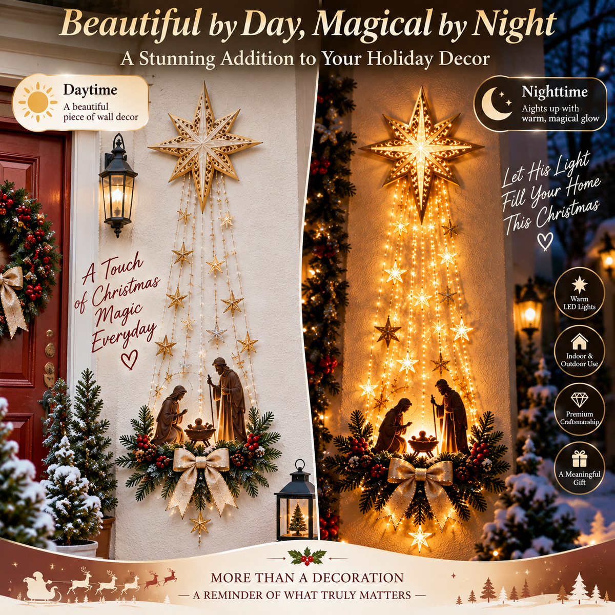 🙏Last Day 49% OFF✨✝️ Bethlehem Star of Faith™ – Lighted Nativity Wall Decor