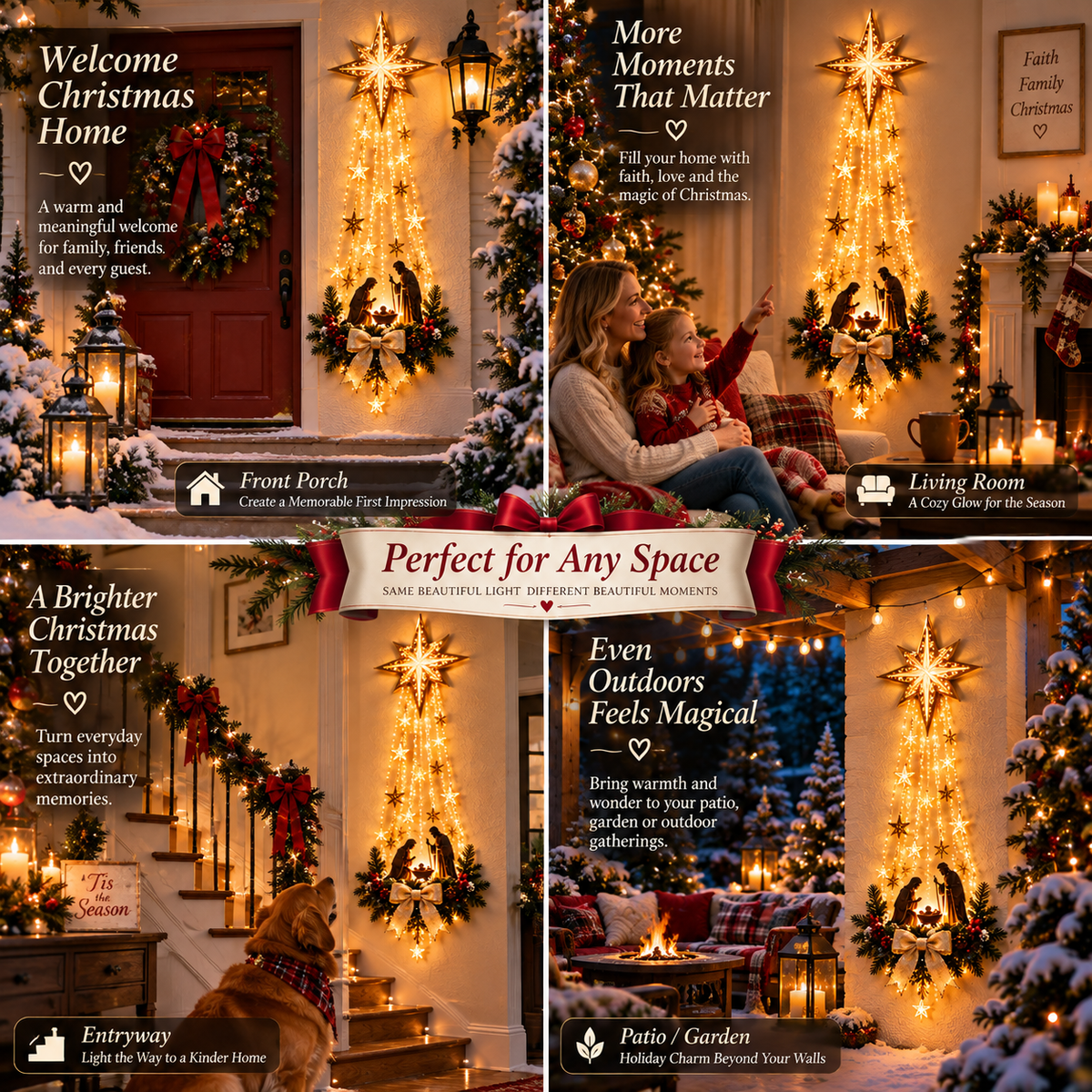 🙏Last Day 49% OFF✨✝️ Bethlehem Star of Faith™ – Lighted Nativity Wall Decor