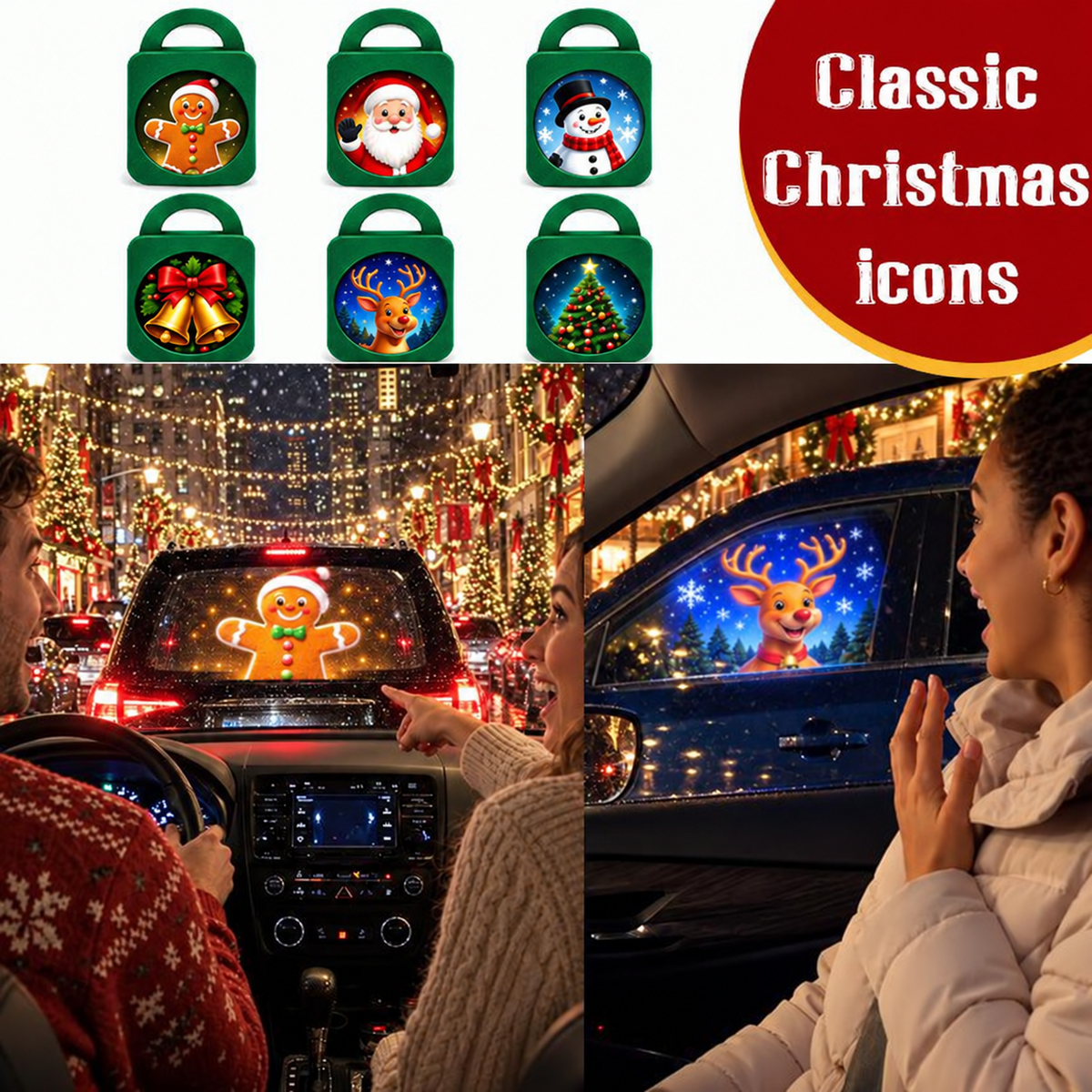 🎅 Christmas Car Projector Light ✨ Bring Holiday Magic on the Road