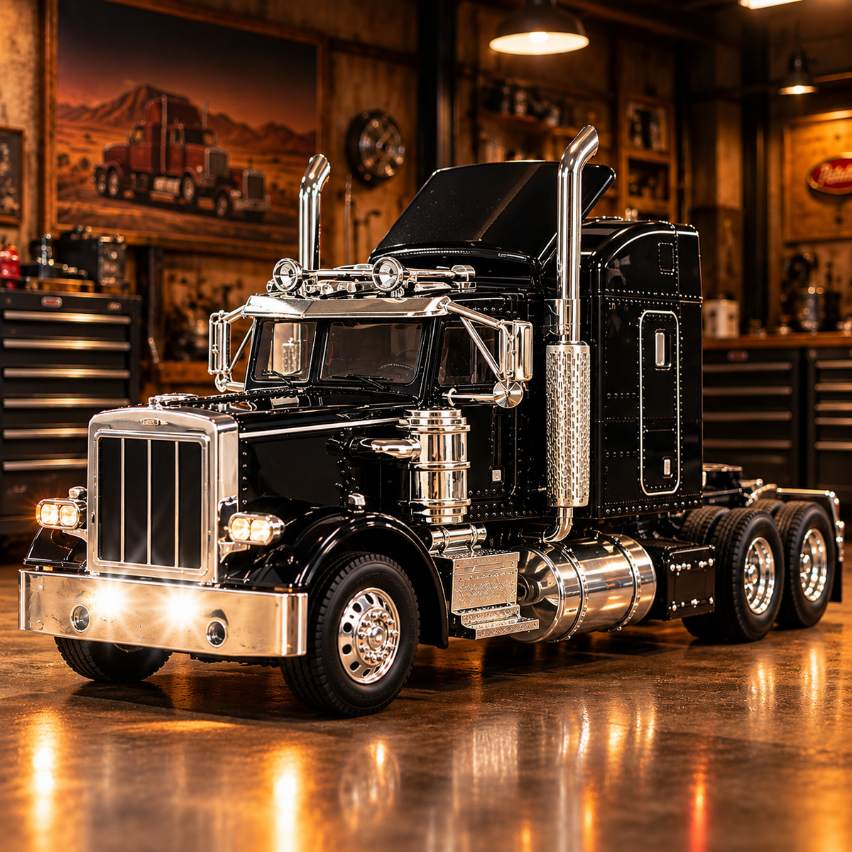 🔥LAST DAY 60%🚛 Candy Apple Red American Truck Model Kit – Build Your Own Classic Semi Truck